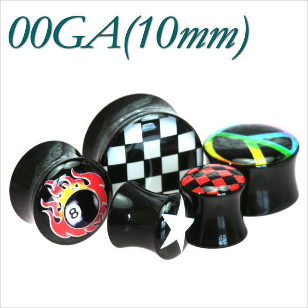 ボディピアス アクリル フレア カラフルTPYE & starf; 【価格】00GA(10mm)1個の価格です。 【素材】UVアクリル 【個数】1個 【サイズ】00GA(10mm 全長 約12